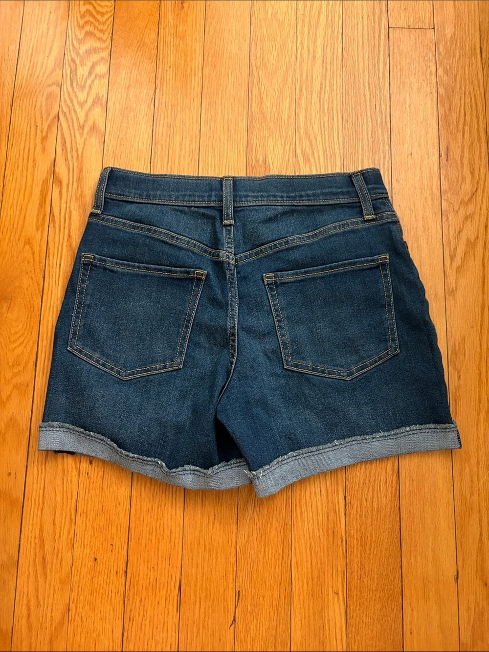 Old Navy Dark Blue Denim Roll-Cuff Kids Shorts